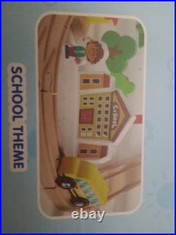 110PCS Wooden Train Set Toy Magnetic Trains with Wooden Track Set for Kids