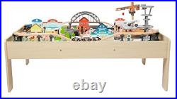 120 Piece Wooden Train Set with Activity Table for Kids 3Y+ 120 Piece Wooden Train Set with Activity Table for Kids 3Y+