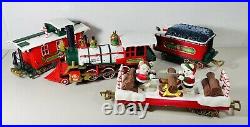 1987 NEW BRIGHT G HOLIDAY EXPRESS 4 Pc TRAIN SET Animated Bears Christmas Cars