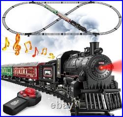 Alloy Christmas Train with Glowing Passenger Cars & Realistic Lights & Sounds