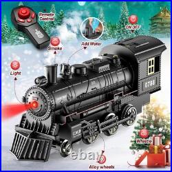Alloy Christmas Train with Glowing Passenger Cars & Realistic Lights & Sounds