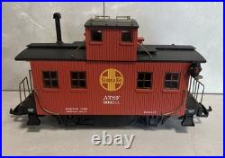Aristocraft 3 Pc Train Set 0-4-0 Steam Locomotive Flat Car Caboose Santa Fe