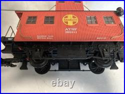 Aristocraft 3 Pc Train Set 0-4-0 Steam Locomotive Flat Car Caboose Santa Fe