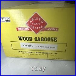 Aristocraft G Scale #82114 Denver, Rio Grande, Red Wood Caboose For Train Set