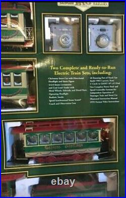 BACHMANN BIG HAULERS HOLIDAY SPECIAL G-SCALE TRAIN & TROLLEY SET 2 Trains in One