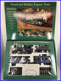 BROKEN TRACK GreatLand Holiday Express Train G Scale BLUE CIB WORKS New Bright BROKEN TRACK GreatLand Holiday Express Train G Scale BLUE CIB WORKS New Bright