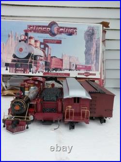 Bachmann 90091 G Gauge Model Railroad Santa Fe Chief 4-6-0 Steam Freight Set
