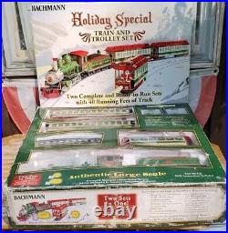 Bachmann G 90054 Christmas Holiday Special Train & Trolley Set Big Haulers