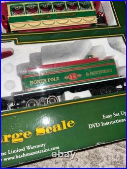 Bachmann G 90054 Christmas Holiday Special Train & Trolley Set Read no dvd