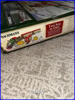 Bachmann G 90054 Christmas Holiday Special Train & Trolley Set Read no dvd