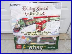 Bachmann G 90054 Christmas Holiday Special Train & Trolley Set VERY RARE! READ Bachmann G 90054 Christmas Holiday Special Train & Trolley Set VERY RARE! READ