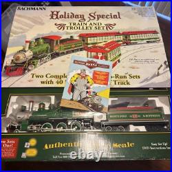 Bachmann G Gauge Christmas Holiday Special Train & Trolley Set Read Description