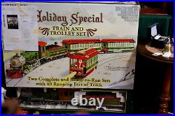 Bachmann G Scale Holiday Special 2 Train & Trolley Sets