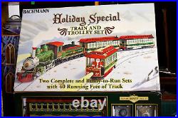 Bachmann G Scale Holiday Special 2 Train & Trolley Sets