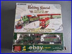 Bachmann G Scale Holiday Special Train Set With 4-6-0 Engine & Trolley Refurb