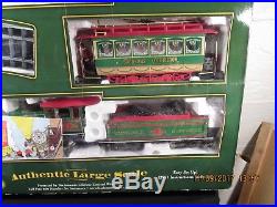 Bachmann Holiday Special Train and Trolley Set 90054 G Scale 2 Sets in 1 Tested