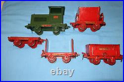 Buddy L Industrial Railroad 5 Piece Train Set. Circa 1929-32