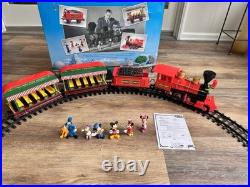 Disney Parks Railroad Train Set G SCALE Lights & Sounds with 8 Figurinestested