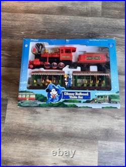 Disney Parks Railroad Train Set G SCALE Lights & Sounds with 8 Figurinestested