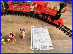 Disney Parks Railroad Train Set G SCALE Lights & Sounds with 8 Figurinestested