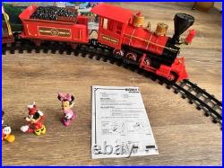 Disney Parks Railroad Train Set G SCALE Lights & Sounds with 8 Figurinestested