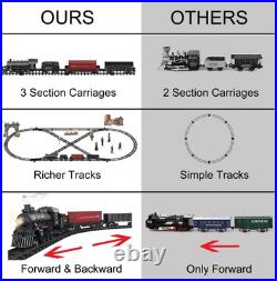 Electric Alloy Train Set for Kids Ages 4-8, Remote Control Metal Christmas