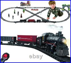 Electric Alloy Train Set for Kids Ages 4-8, Remote Control Metal Christmas