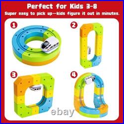 Electric Train Set for Kids Ages 3-8 Modular 3D Flexible Race Track Buildin