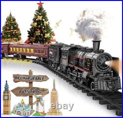 Electric Train Sets for Boys Girls Metal Alloy Christmas Trains Toys Steam Lo