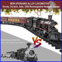 Electric Train Sets for Boys Girls Metal Alloy Christmas Trains Toys Steam Lo