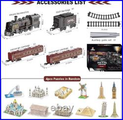 Electric Train Sets for Boys Girls Metal Alloy Christmas Trains Toys Steam Lo