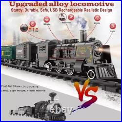 Electric Train Sets for Kids Metal Alloy Christmas Train Toys Steam Locomotive