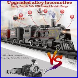 Electric Train Sets for Kids Metal Alloy Christmas Train Toys Steam Locomotive