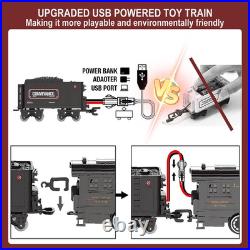Electric Train Sets for Kids Metal Alloy Christmas Train Toys Steam Locomotive