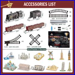 Electric Train Sets for Kids Metal Alloy Christmas Train Toys Steam Locomotive
