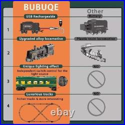 Electric Train Sets for Kids Metal Alloy Christmas Train Toys Steam Locomotive