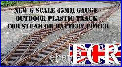 G SCALE RAILWAY RAIL 45mm GAUGE PLASTIC TRACK, BATTERY & STEAM POWER TRAIN SET