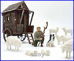 G Scale 122,5 Figures Iberplace 40004 Pastor With Car Set Model Diorama