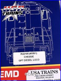 G Scale USA Trains Chessie System GP7 Lights Smoke and matching Caboose EX