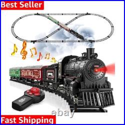 Gorgeous Glowing Train Set with Sound & Smoke Perfect Holiday Gift for Kids