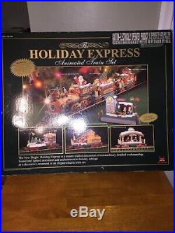 HOLIDAY EXPRESS Animated Train Set NEW BRIGHT #387 Lights Sound EXCELLENT COND