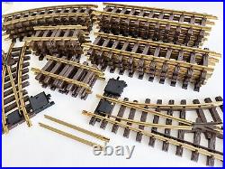 Huge Vintage G Scale Train Track Lot Gold Metal Brown Plastic