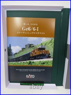 Kato N 10-1987 Rhaetian Railway Class GE 6/6 I Crocodile Passenger Train Set