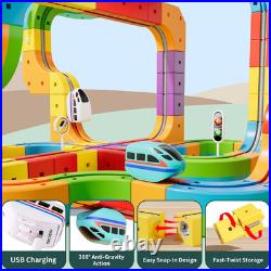 Klick Rail Electric Train Set 3D Magic Flexible Race Track for Kids 3 4 5 6 7 8