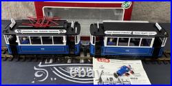 LGB 20202 2035 Trolley Street Cars Set Blue G Scale Tested LN/Box LGB 20202 2035 Trolley Street Cars Set Blue G Scale Tested LN/Box