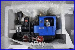 LGB 20301BZ G Scale The Blue Train Set Loco, 2 Cars and Brass Track Starter Set