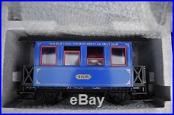 LGB 20301BZ G Scale The Blue Train Set Loco, 2 Cars and Brass Track Starter Set