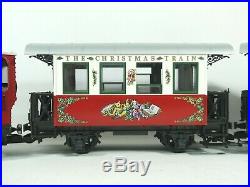 LGB 22540 RED CHRISTMAS TRAIN STARTER SET STEAM LOCOMOTIVE With TWO PASSENGER CARS