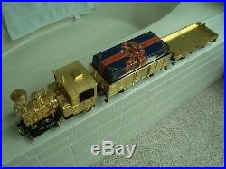 LGB 24 Karat Golden Train G scale 20100NB Christmas starter set used in box