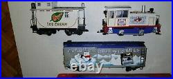 LGB 70634 G Scale TRAIN SET GOOD HUMOR ICE CREAM KLONDIKE ENGINE BOX CAR CABOOSE